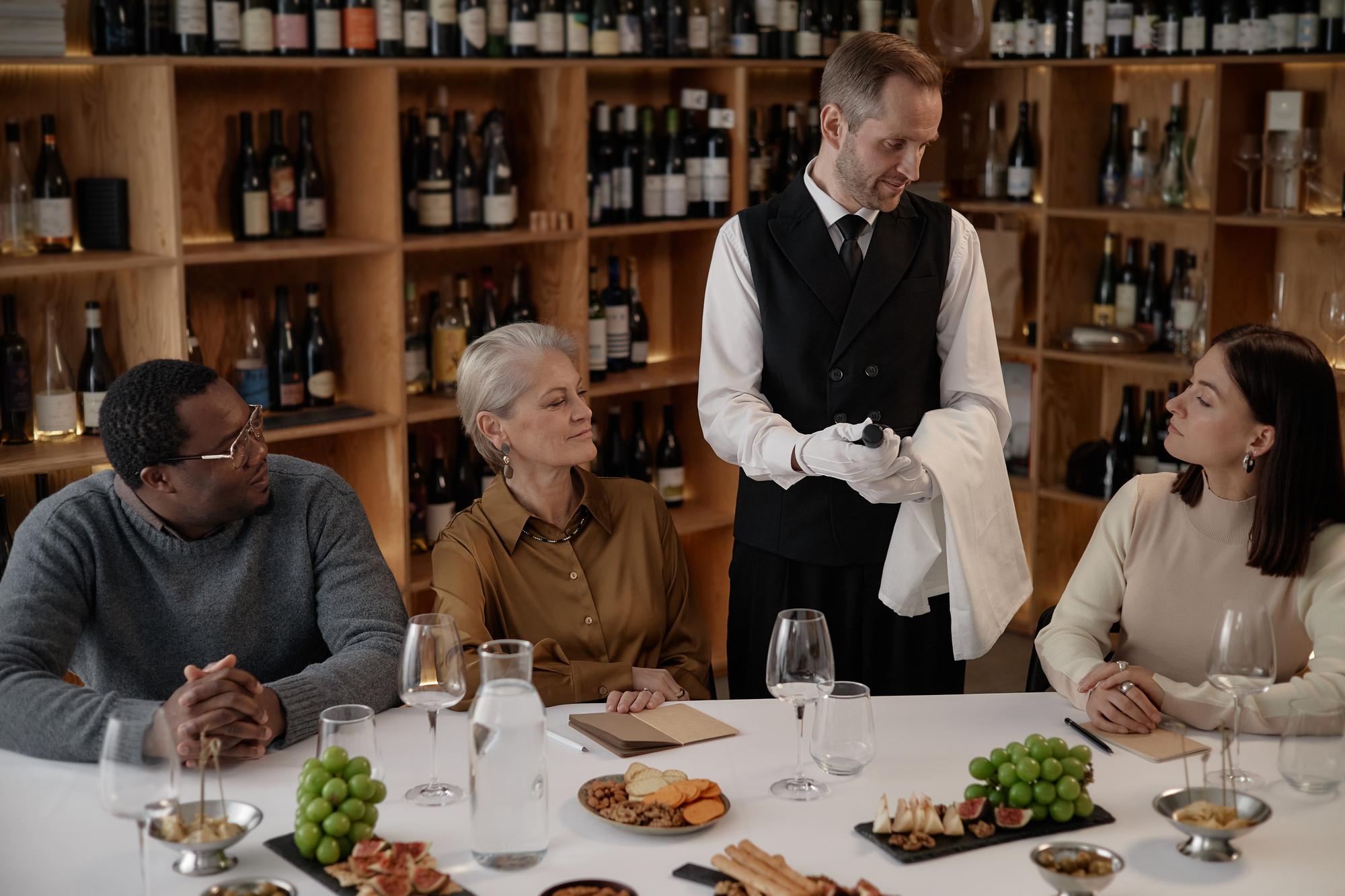 Chef and sommelier discussing pairings